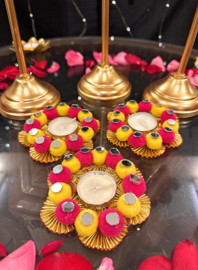 AGAAS ENTERPRISES Metal Lotus Style Set of 6 Tealight Candle Holder Diwali Candle Holder Table Decoration Best Diwali Decoration Festival Gift Item - Image 3